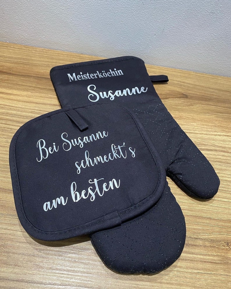 Backhandschuh Topflappen SET / Grillhandschuh / Küchenzubehör / Geschenkide / Personalisiert Bild 7