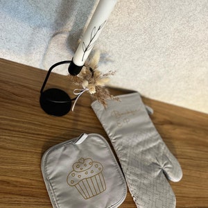 Backhandschuh Topflappen SET / Grillhandschuh / Küchenzubehör / Geschenkide / Personalisiert Bild 4