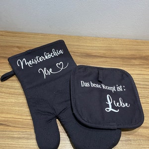 Backhandschuh Topflappen SET / Grillhandschuh / Küchenzubehör / Geschenkide / Personalisiert Bild 3