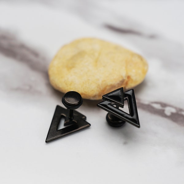 Triangle Stud Earrings, Double Triangle Stud Earrings, Stud Earrings, Triangle Studs, Minimalist Earrings, Gift for Her