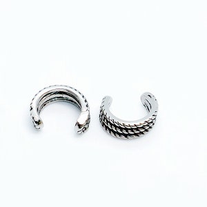 Stainless Steel Twist Cord Design Ear Cuff Clip Earrings, Gothic Ear Cuff Earrings Jewelry, Fantasy jewelry
