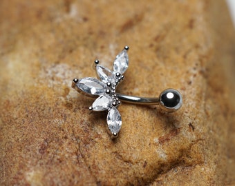 Belly Button Ring, Crown Navel Ring, Crown Belly Ring, Belly Piercing, Belly Button Rings, Belly Button Jewelry, Crown Belly Button Ring