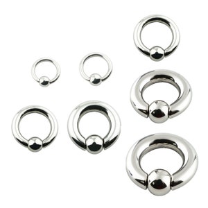 Stainless Steel Spring Loaded Captive Bead Ball CBR Ear Hoop Plugs Tunnels Earrings Septum Ring Gauges Weights Expanders Earlets Stretchers