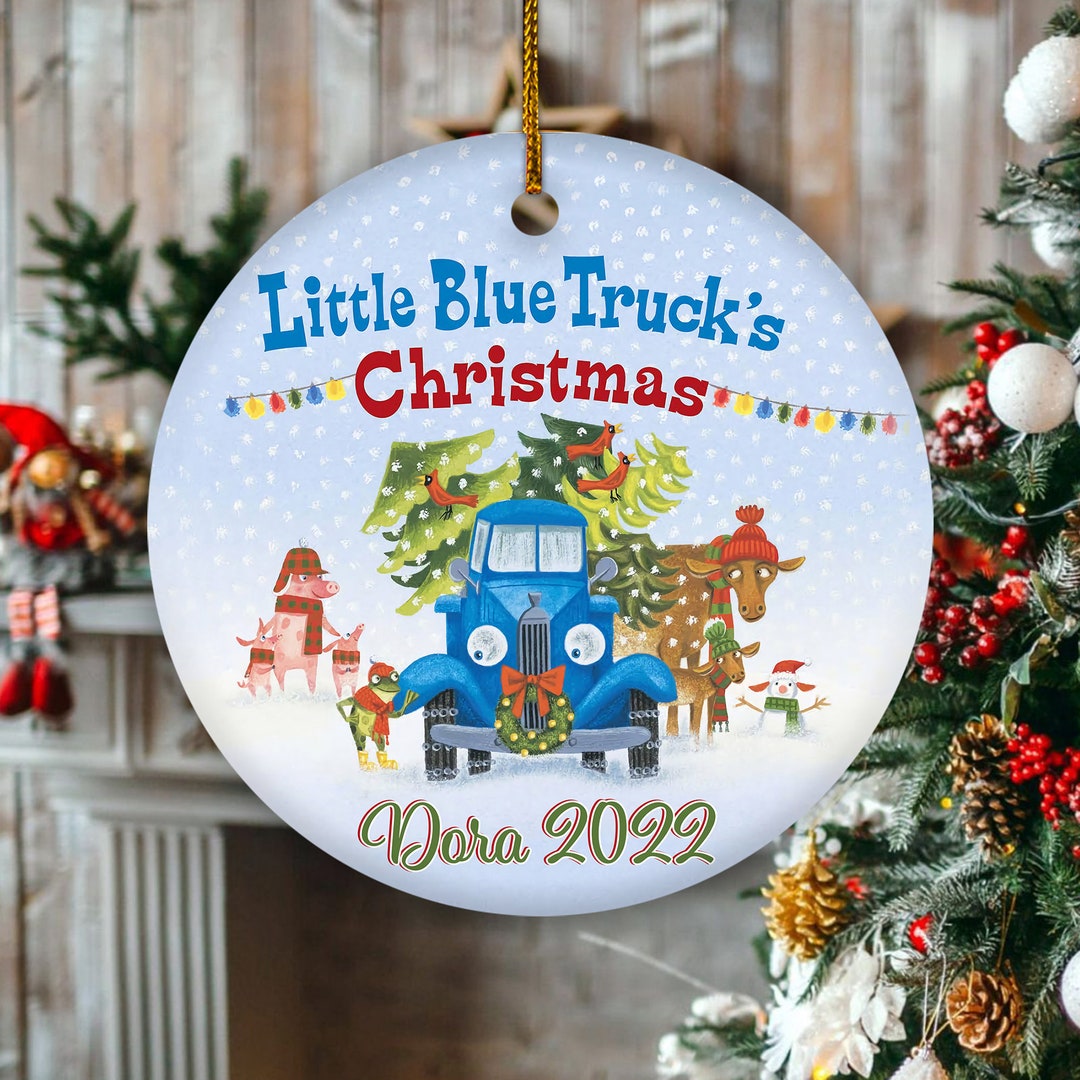 little-blue-truck-christmas-ornament-blue-truck-2022-etsy