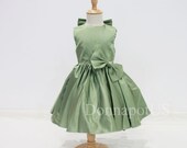 Soft Green Flower Girl Dress Satin Baby Girls Pink Dress Princess flower Clothing Kids Dresses for Girls Toddler Girl Birthday Gifts