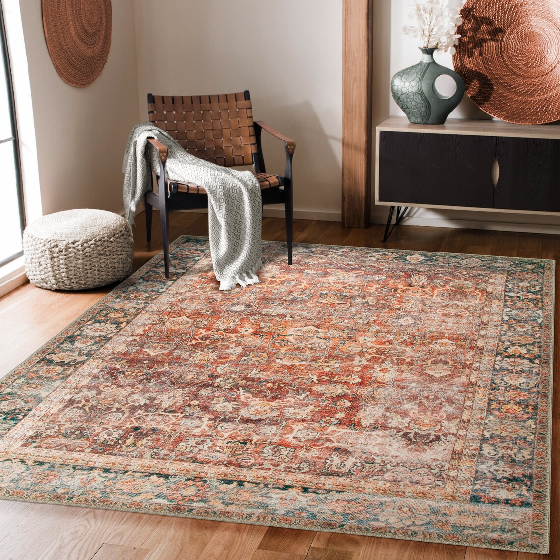 Adiva Rugs Machine Washable Area Rug for Living Room Bedroom Etsy