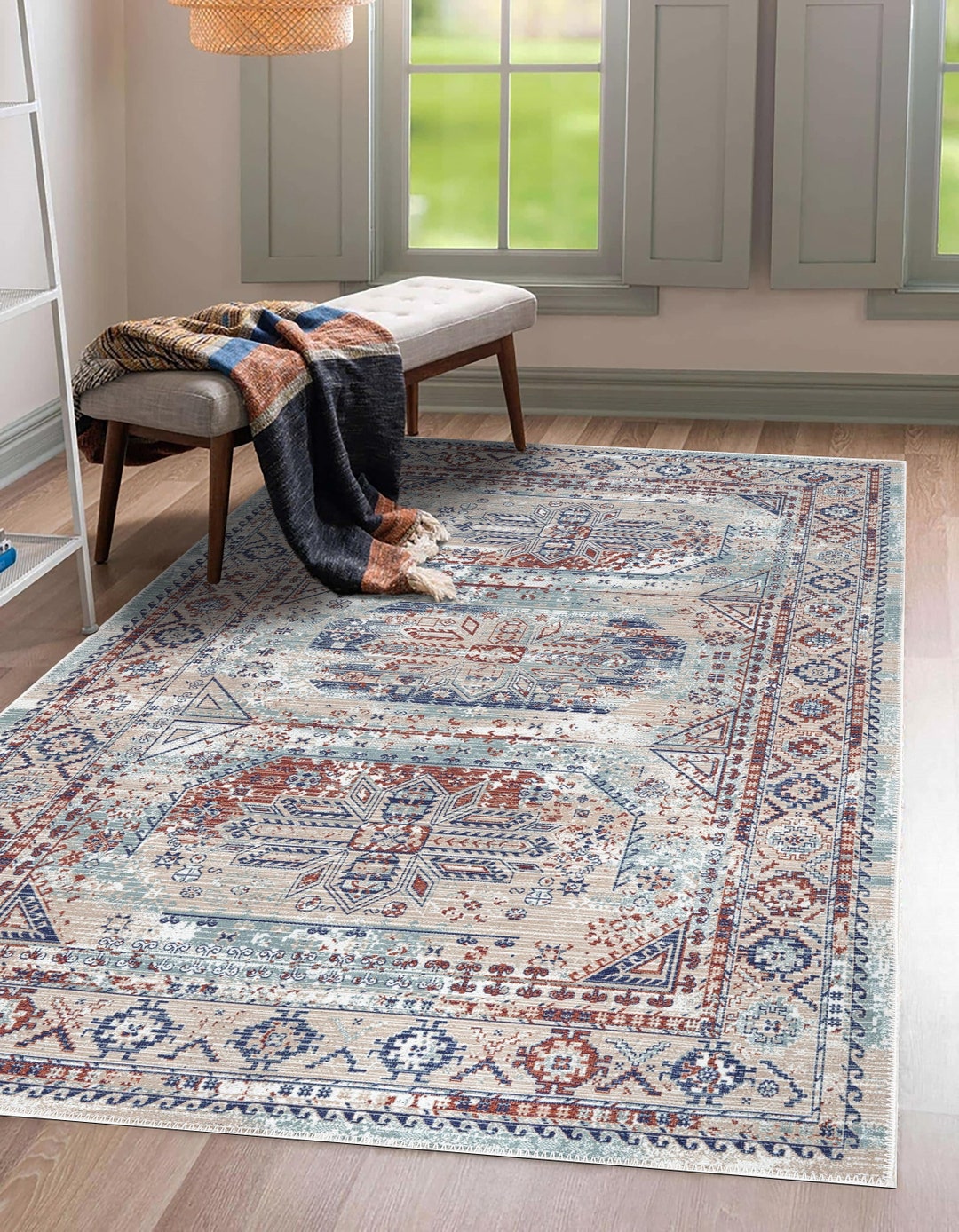 Adiva Rugs Machine Washable Area Rug for Living Room Bedroom Etsy