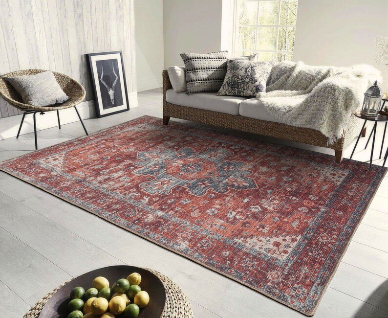 Adiva Rugs Machine Washable Area Rug for Living Room Bedroom Etsy