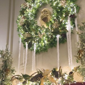 50' CONNECTABLE CLUSTER TWINKLE Light Garland w/ 1,500 Warm White Lights on Green Wire afbeelding 8