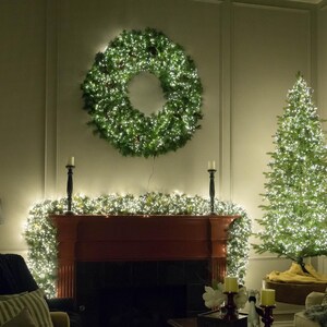 50' CONNECTABLE CLUSTER TWINKLE Light Garland w/ 1,500 Warm White Lights on Green Wire afbeelding 6