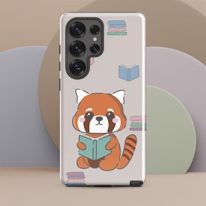 Kawaii Australian red panda reading a book | Tough case for Samsung® | book phone case, kawaii phone case