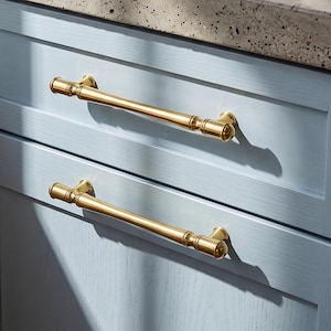 Unlacquered Brass Cabinet Handle, Solid Brass Bar Pull, Kitchen Drawer Hardware