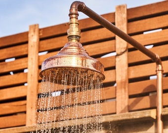 Cabezal de ducha tipo lluvia redondo de cobre: lujo hecho a mano para su baño