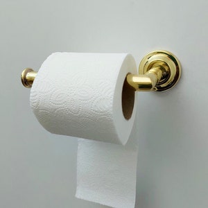 Porta carta igienica in ottone non laccato per bagno, porta rotolo carta igienica da parete in ottone massiccio