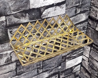 Handmade Shelves, Unlacquered Brass Wall Shelf For Shower Or Bathroom