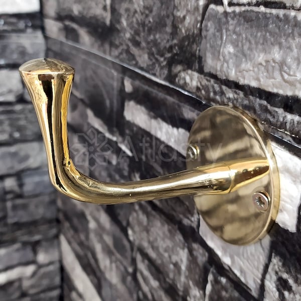 Solid Brass Hooks, Unlacquered Brass, Handmade Brass Hooks