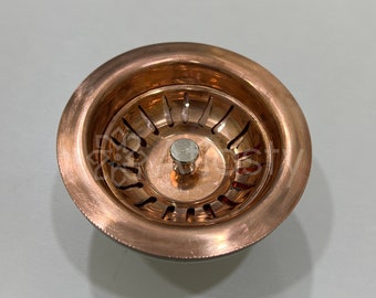 Copper Sink Strainer and Stopper, for kitchen and bathroom sinks