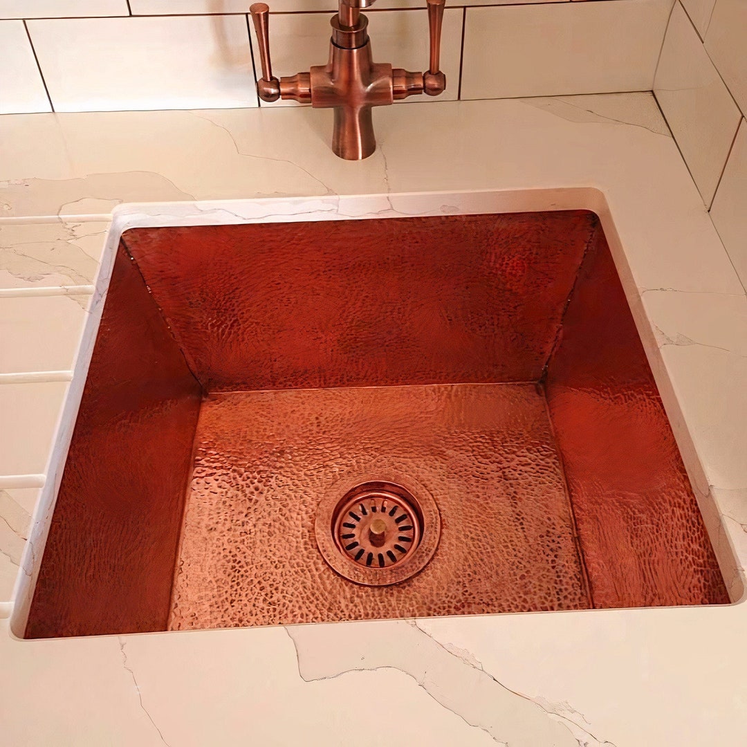 Solid Copper Hammered Sink, Kitchen Bar Sink, Island Sink Etsy
