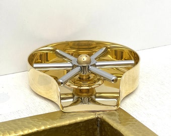 Unlacquered Brass Glass Rinser For Kitchen Sinks, Sink Cup Cleaner, Brass Cup Washer, Glass Rinser for Sink, Brass Bottle Rinser for Sink