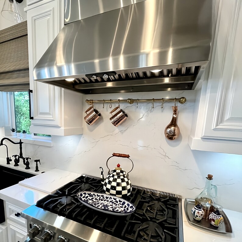 Antique Unlacquered Brass Pot Racks Wall Mounted Brass Etsy