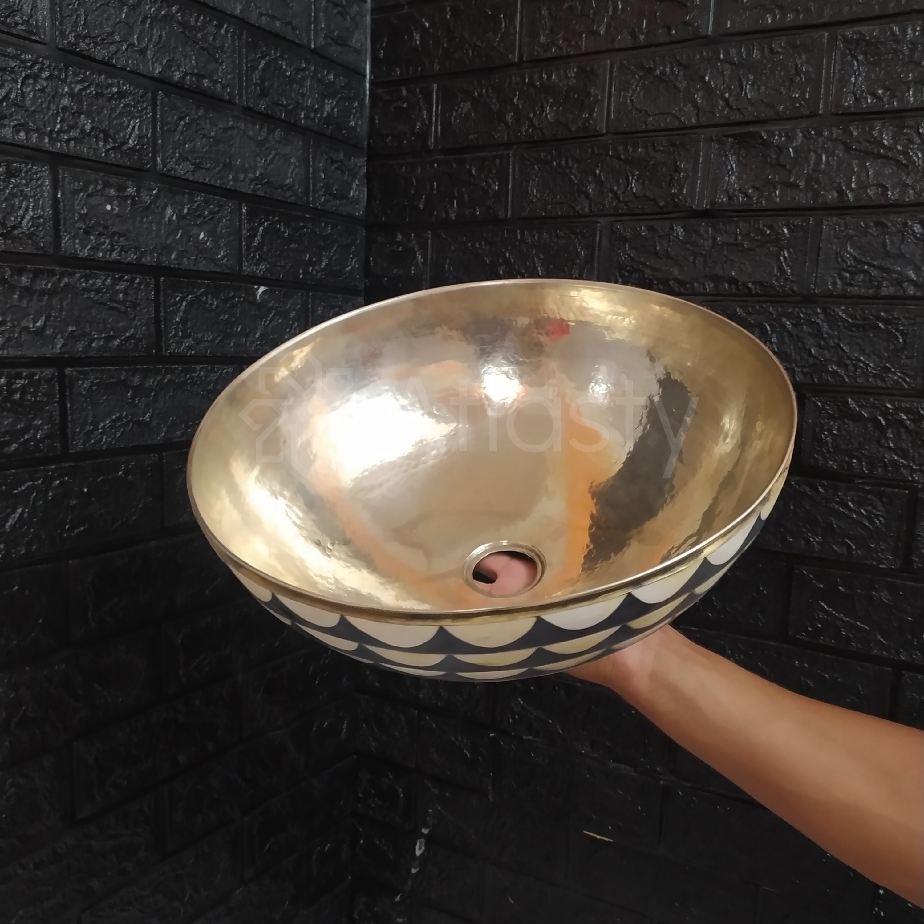 Brass Bathroom Sink Brass Resin Vanity Vessel Sink Black - Etsy