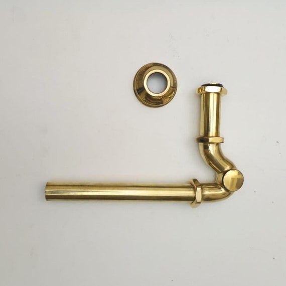 Unlacquered Brass P-trap Drain Pipe Vintage Style Exposed