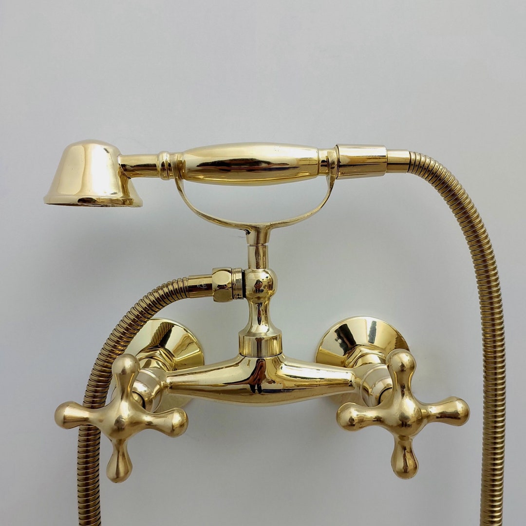 Classic Adjustable Brass Wall Mount Shower Set