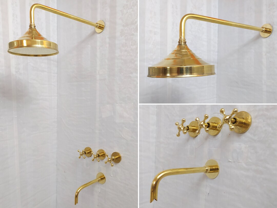 Unlacquered Brass Shower System Elegance and Durability in One With