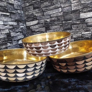 Bathroom Sink created from Resin and Brass, Vanity Vessel Sink