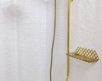 Handmade Unlacquered Brass Shower System, Rain Shower Head Combo