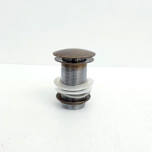 Antique Brass Sink Strainer and Stopper, Push Up Button, Pop Up Drain, for Kitchen and Bathroom Sinks