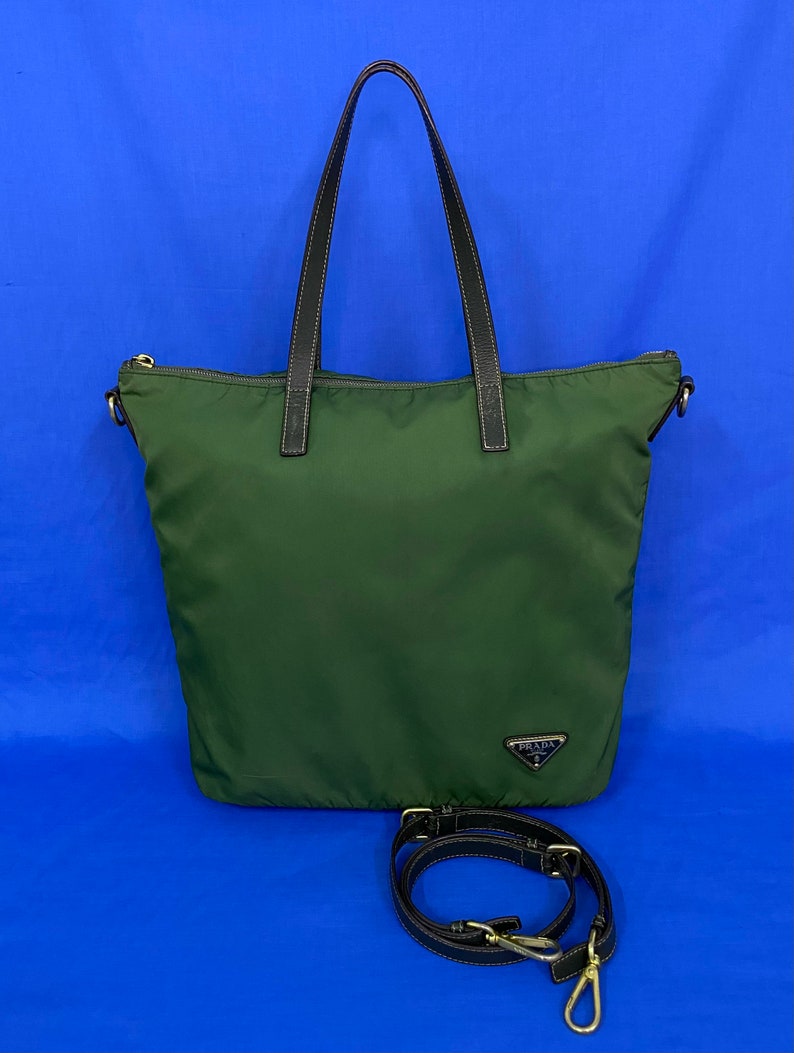 Prada Green Tote/crossbody Bag Etsy
