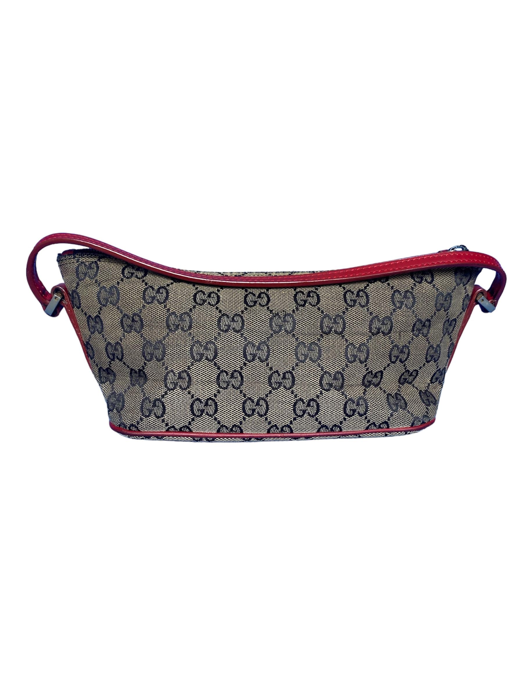 Vintage Gucci Boat Pochette Bag - Grey Canvas - Etsy