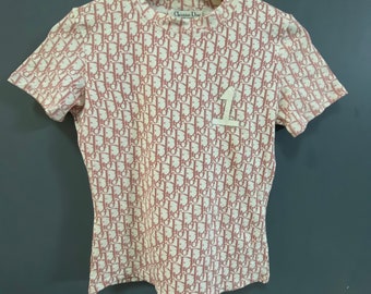 Vintage Christian Dior Monogram Pink T shirt Etsy