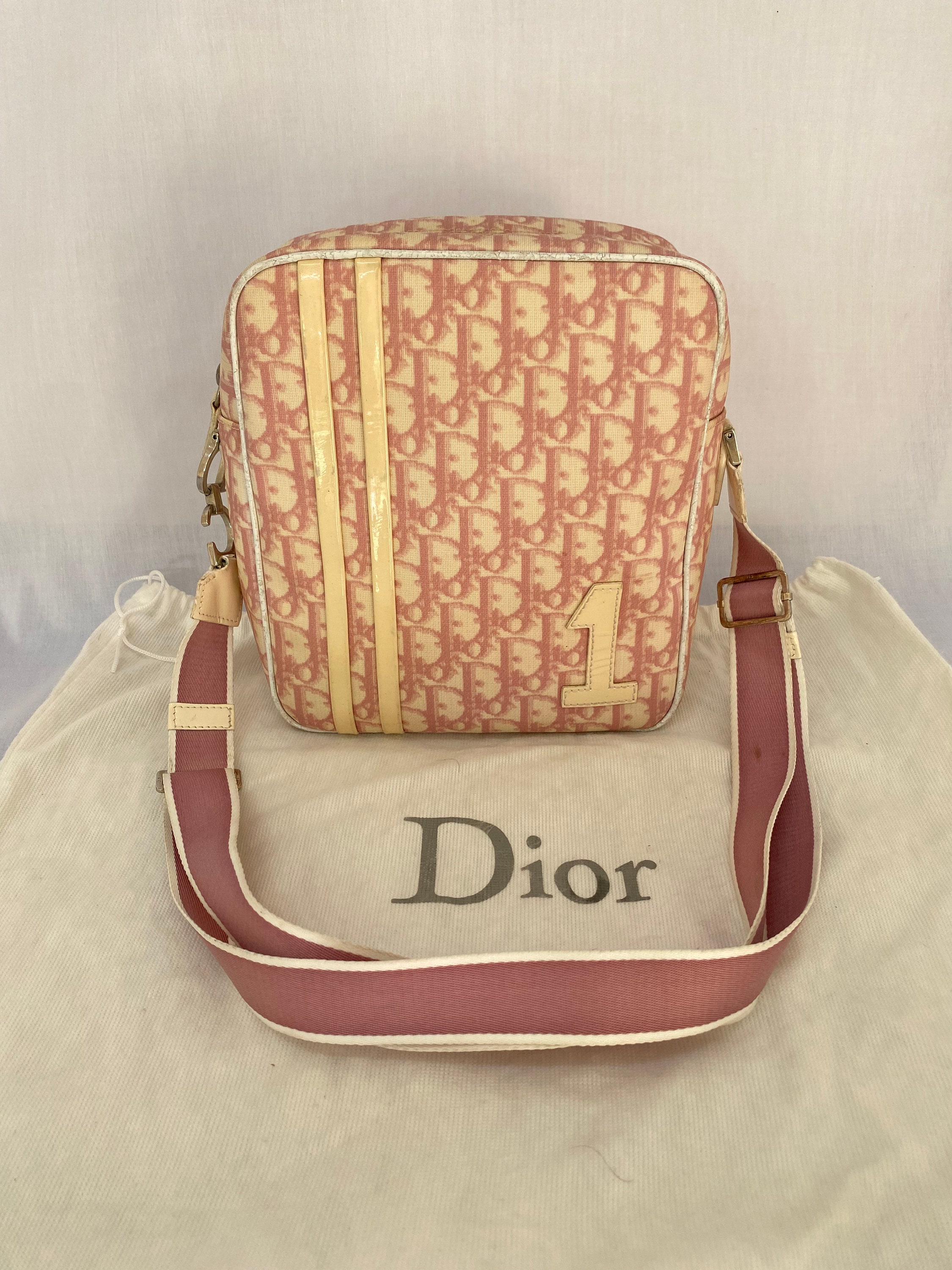 Dior, Bags, Christian Dior Pinkwhite Flower Saddle Bag Rare Vintage