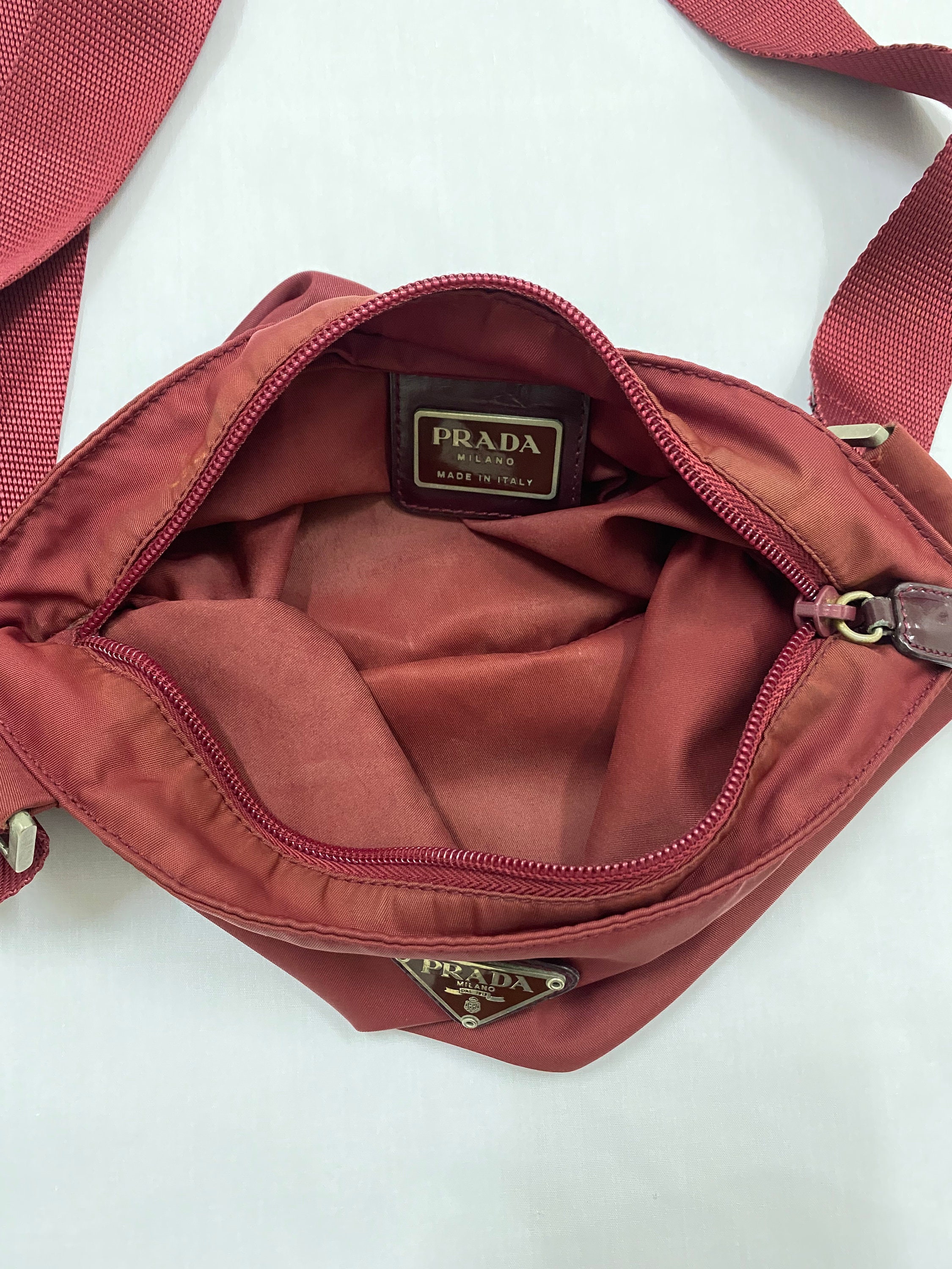 Prada Red Nylon Crossbody Bag - Etsy