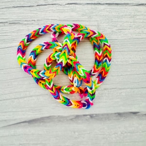 Rainbow Loom Bracelets / Colorful Bloom Bracelets / Stretchy Rainbow Loom Band Bracelets / Fishtail Exchange Bracelets