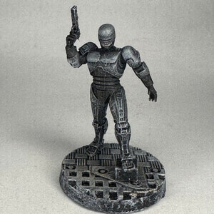 Miniatura pintada / Miniaturas Papsikels / Cyberpunk / Ficção científica / Personagem do jogador / Corpo Cop / NPC / Robo