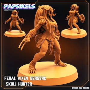 Papsikels Miniatures/FERAL_VIXEN_BERSERK_SKULL_HUNTER/Predator/Cyberpunk/Shadowrun/Killteam