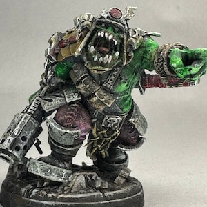 Painted miniatures/Custom Kitbash /Space Orc Samurai/ Bushi Orc/ Puppetswar Miniatures/Killteam
