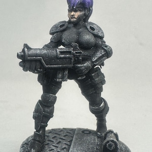 Painted Miniature /Across the Realms/ Cyberpunk /Earth Defense Squad/ Operative/ Pinup