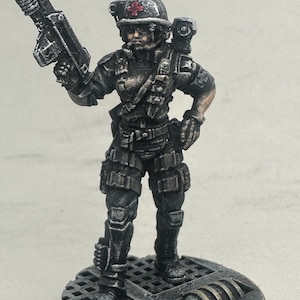 Painted Miniature / Papsikels Miniatures/ Cyberpunk / Sci fi / Player Character /Colonial Marine