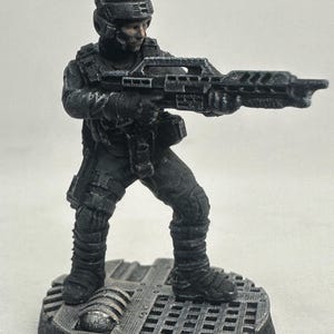 Geschilderde miniatuur / Papsikels-miniaturen / Cyberpunk / Sci-Fi / Spelerspersonage /Dropship Trooper