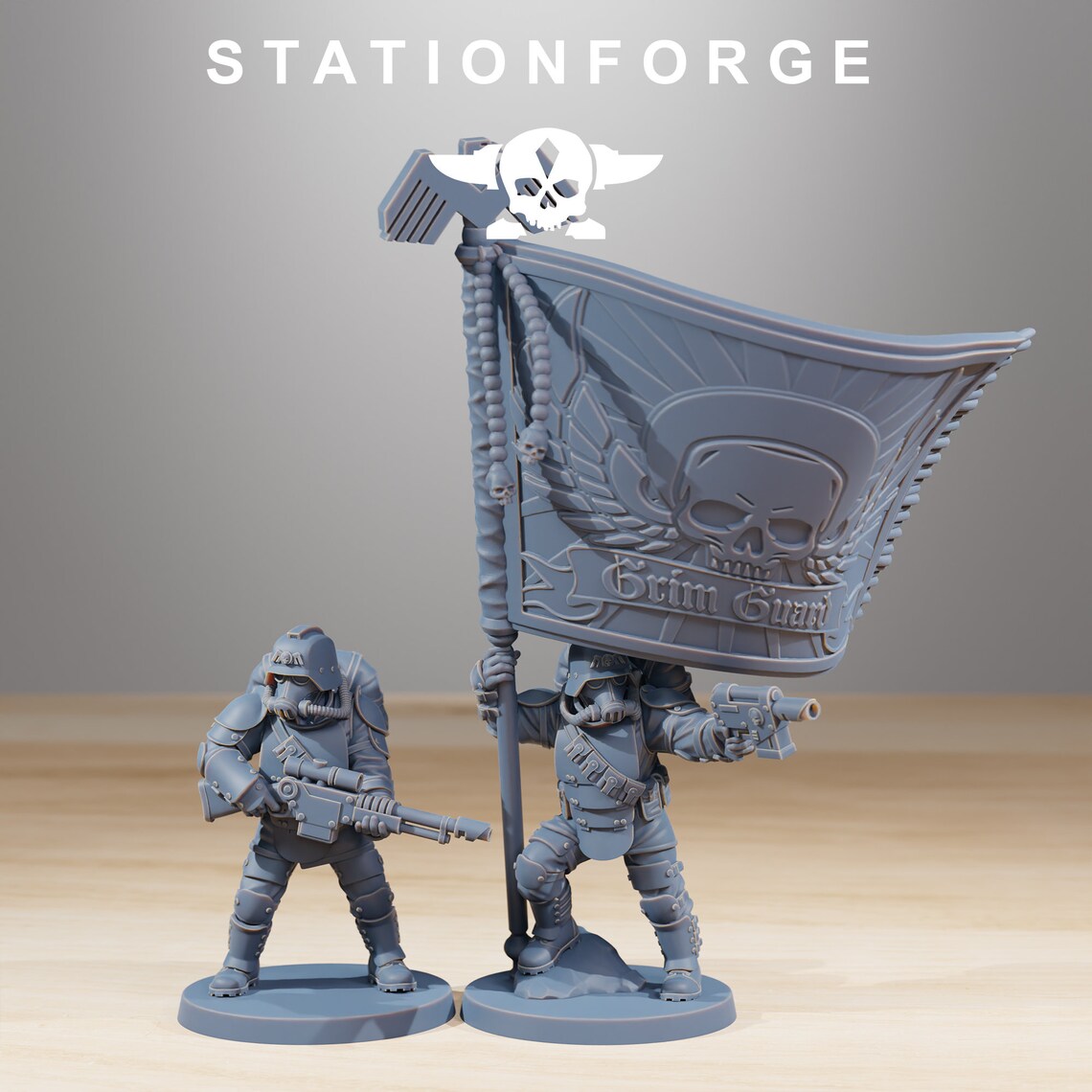 Ironclads - Grimguard Stationforge Miniatures - Set De 10 Figurines 28mm Pour Jeu De Table, Compatibles WH40k