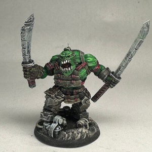 Painted miniatures/Custom Kitbash /Space Orc Samurai/ Bushi Orc/Mushashi/ Puppetswar Miniatures/Killteam