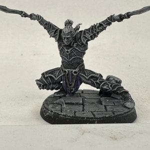 Painted Miniature/Dark Elf fighter/Drow/Warrior/Archvillain games/D&D/Pathfinder