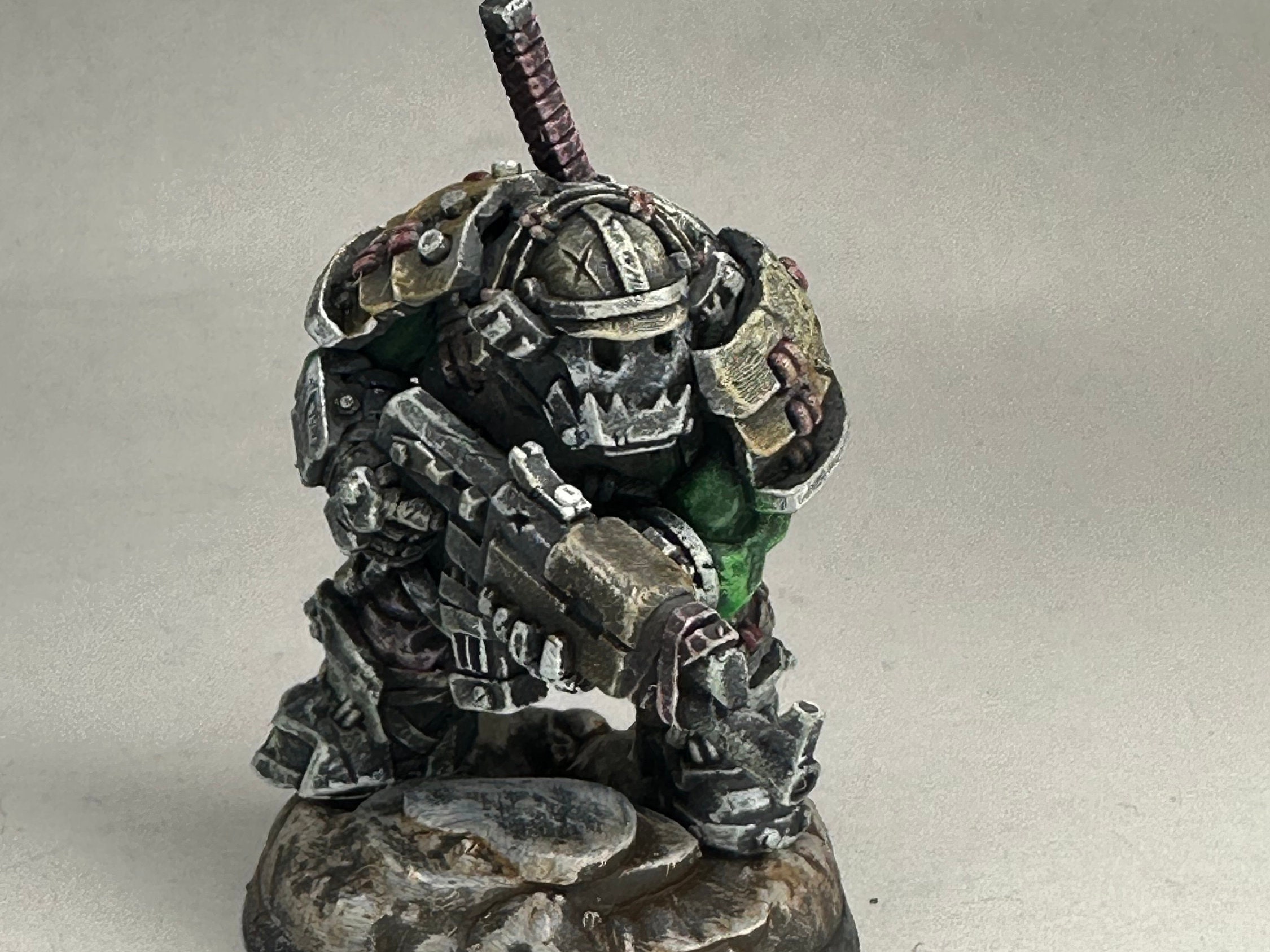 Painted miniatures/Custom Kitbash /Space Orc Samurai/ Bushi Orc/Killteam