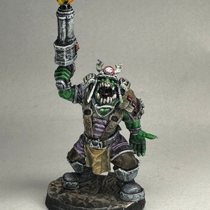 Painted miniatures/Custom Kitbash /Space Orc Samurai/ Bushi Orc/ Puppetswar Miniatures/Killteam