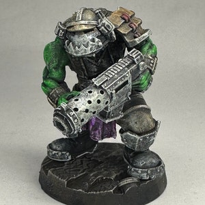 Painted miniatures/Custom Kitbash /Space Orc Samurai/ Bushi Orc/ Puppetswar Miniatures/Killteam