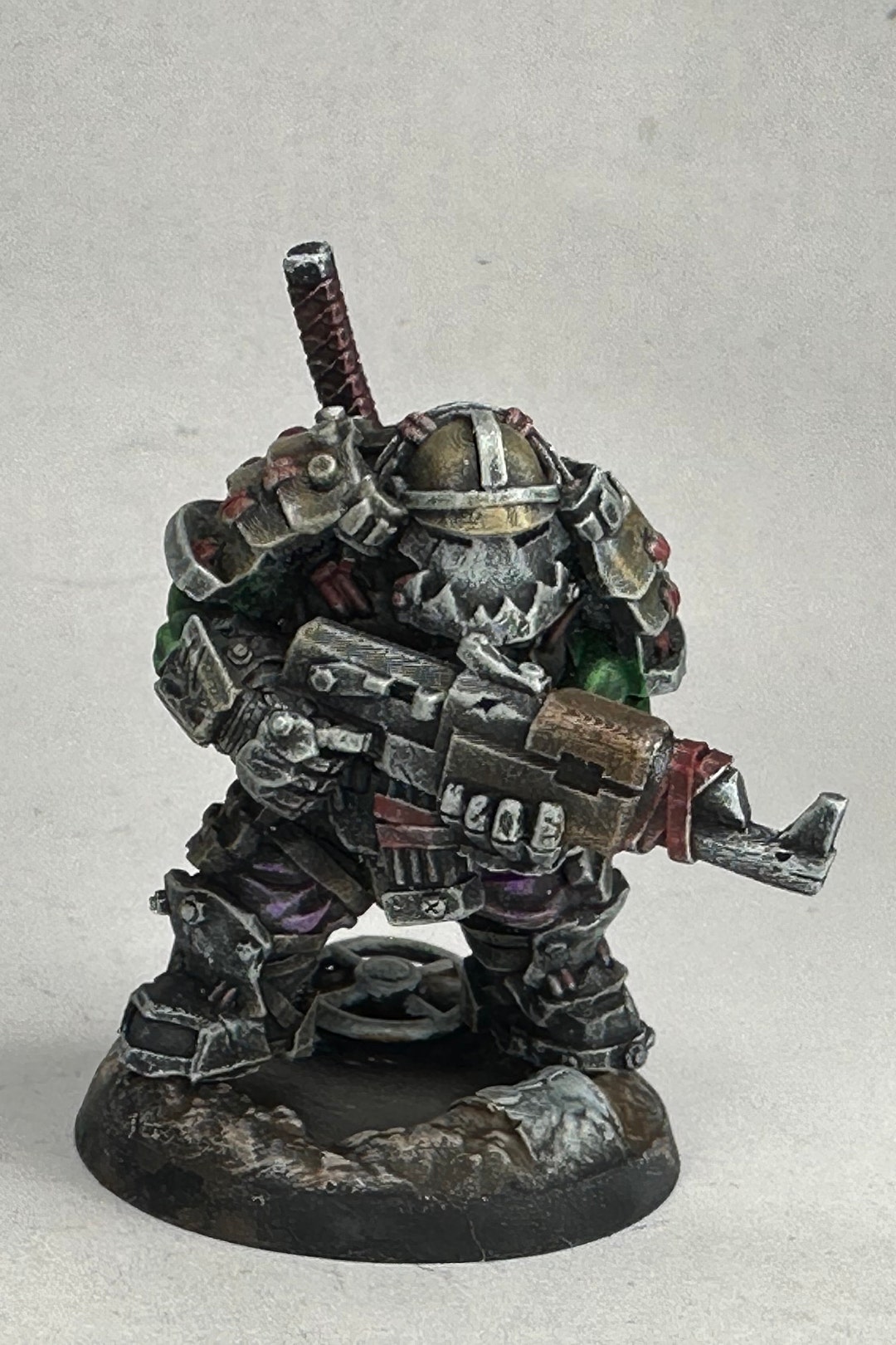 Painted Miniatures/custom Kitbash /space Orc Samurai/ Bushi Orc/ Puppetswar Miniatures/killteam